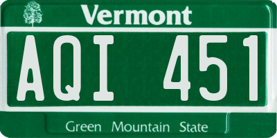 VT license plate AQI451