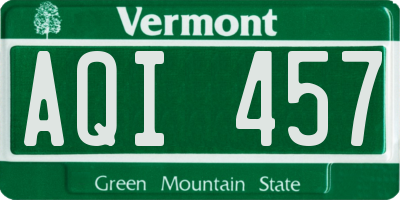 VT license plate AQI457