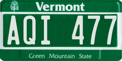 VT license plate AQI477