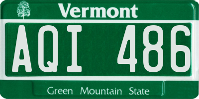 VT license plate AQI486