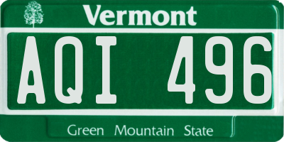 VT license plate AQI496