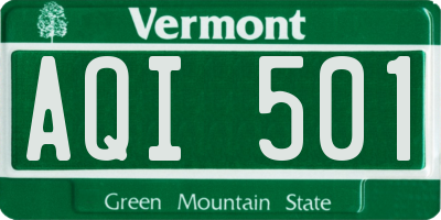 VT license plate AQI501