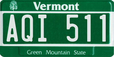 VT license plate AQI511