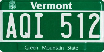 VT license plate AQI512