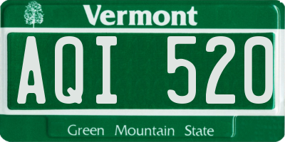 VT license plate AQI520