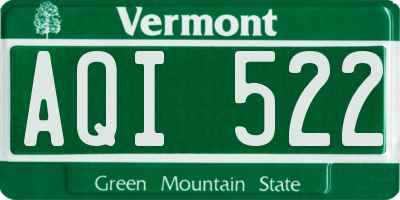 VT license plate AQI522