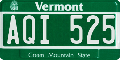 VT license plate AQI525