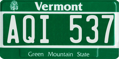 VT license plate AQI537