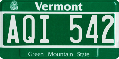 VT license plate AQI542