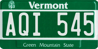 VT license plate AQI545