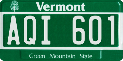 VT license plate AQI601