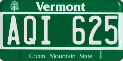 VT license plate AQI625