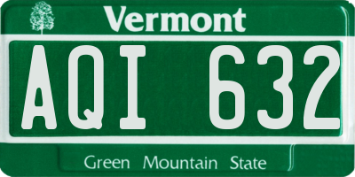 VT license plate AQI632
