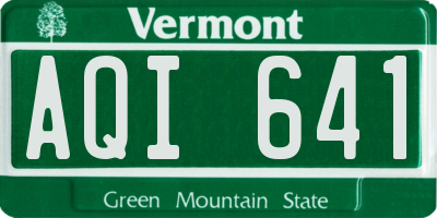 VT license plate AQI641