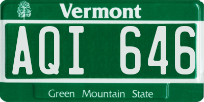 VT license plate AQI646