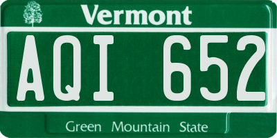 VT license plate AQI652