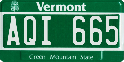 VT license plate AQI665