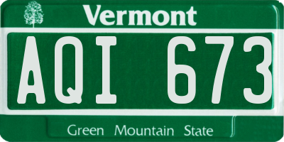 VT license plate AQI673