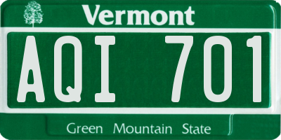 VT license plate AQI701