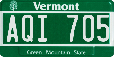 VT license plate AQI705