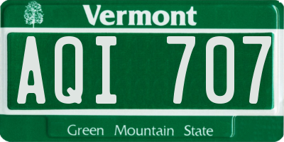 VT license plate AQI707