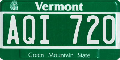 VT license plate AQI720