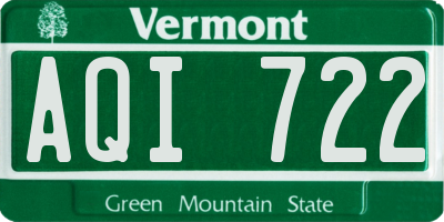 VT license plate AQI722