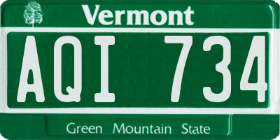 VT license plate AQI734