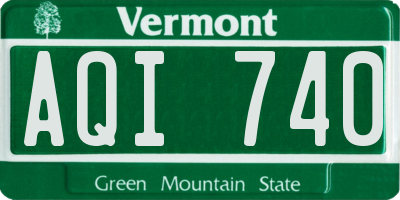 VT license plate AQI740