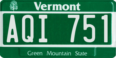 VT license plate AQI751