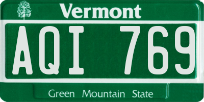 VT license plate AQI769