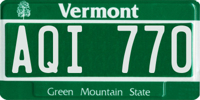 VT license plate AQI770