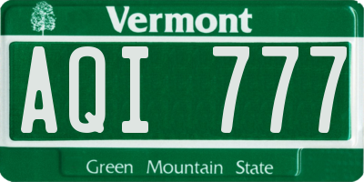 VT license plate AQI777