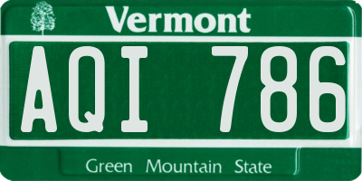VT license plate AQI786