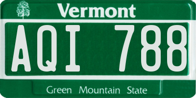 VT license plate AQI788