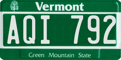 VT license plate AQI792