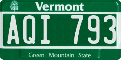 VT license plate AQI793