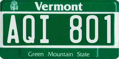 VT license plate AQI801