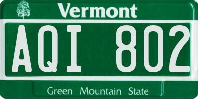 VT license plate AQI802