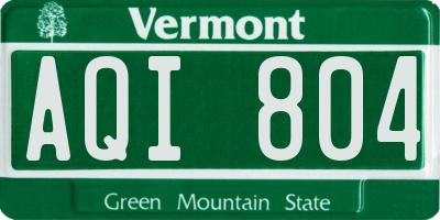 VT license plate AQI804