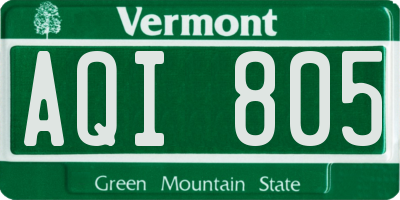 VT license plate AQI805