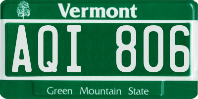 VT license plate AQI806