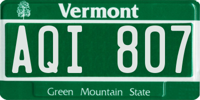 VT license plate AQI807