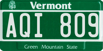 VT license plate AQI809