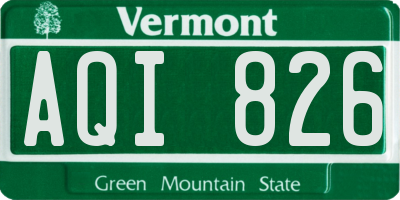 VT license plate AQI826