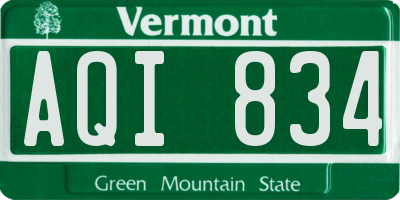 VT license plate AQI834