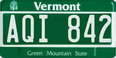 VT license plate AQI842