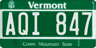 VT license plate AQI847