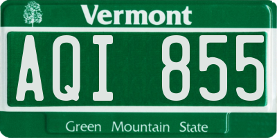 VT license plate AQI855