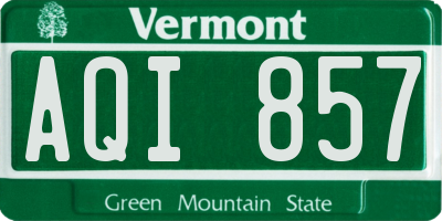 VT license plate AQI857